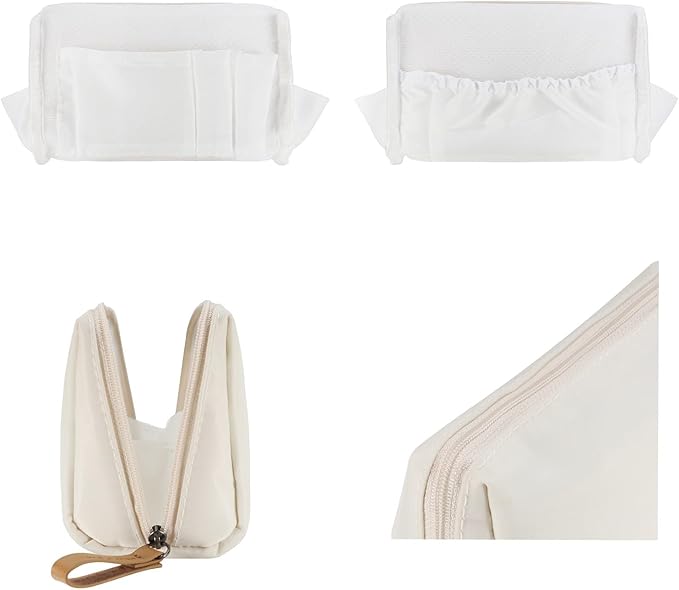 Kososuru Small Makeup Bag for Purse Portable Waterproof Cosmetic Bag Travel Makeup Pouch for Women (Beige)