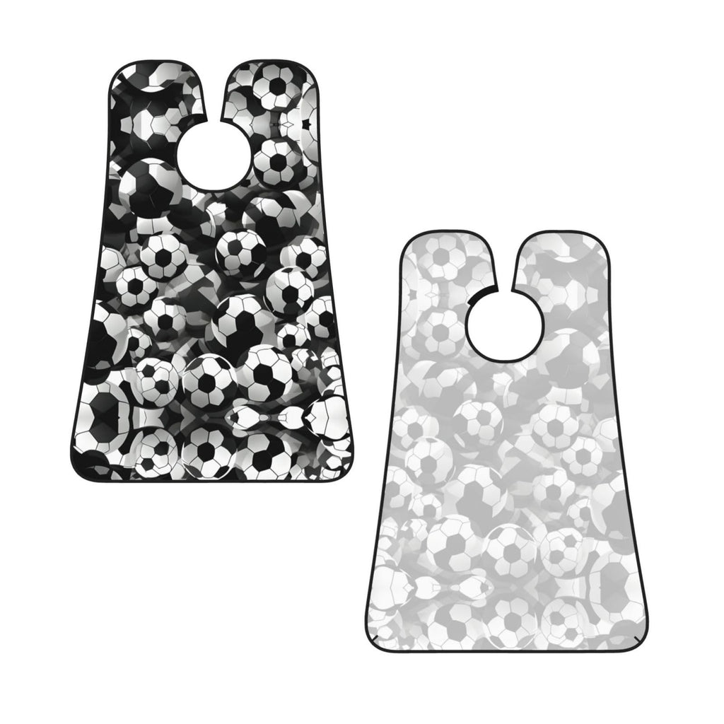 YQxwJL Black And White Soccer Ball Pattern Print Beard Bib Shaving Apron, Beard Hair Trimming Cape Gift For Dad