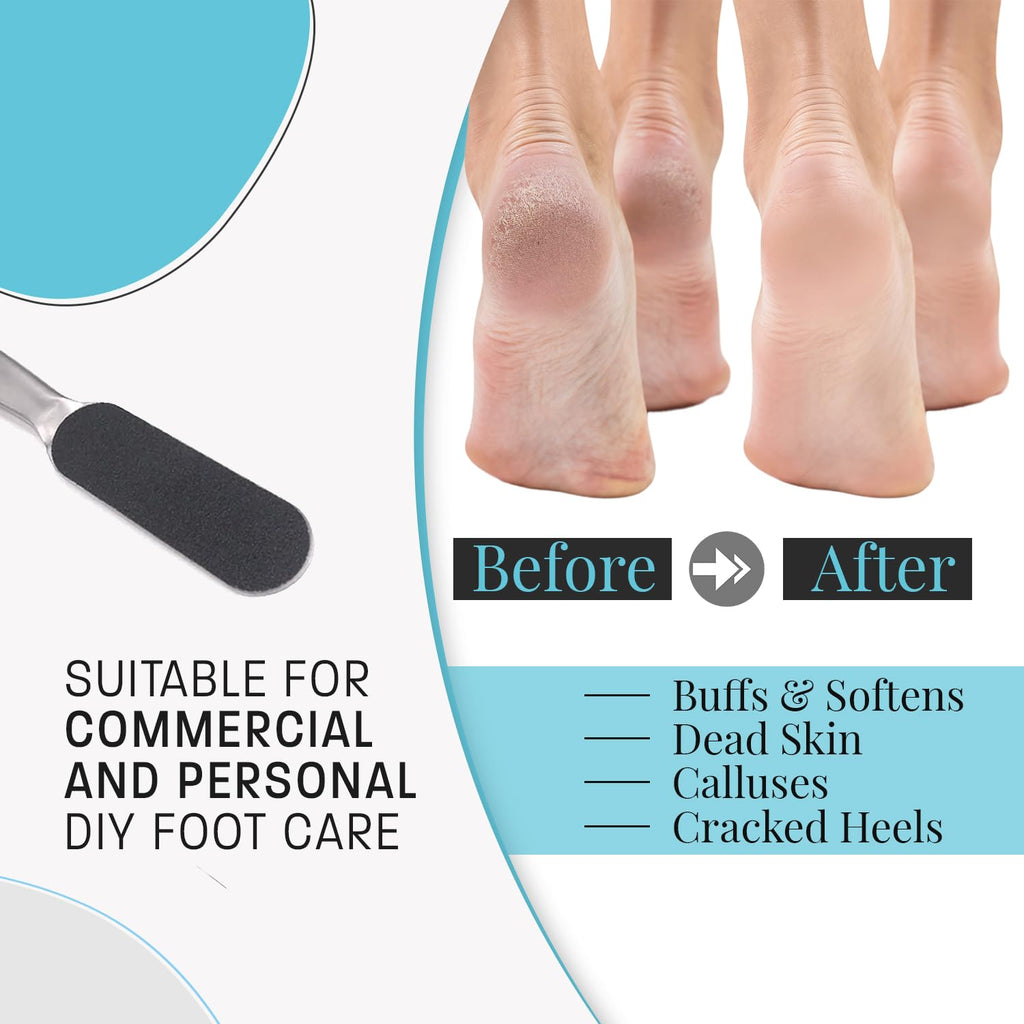 Professional Pedicure File Refills - Pack of 50 Foot File Replacement Pads 60-Grit (Course) - Black - Disposable Foot Files for Pedicures - Pedi Foot File Pads with Water Resistant Strong Adhesive