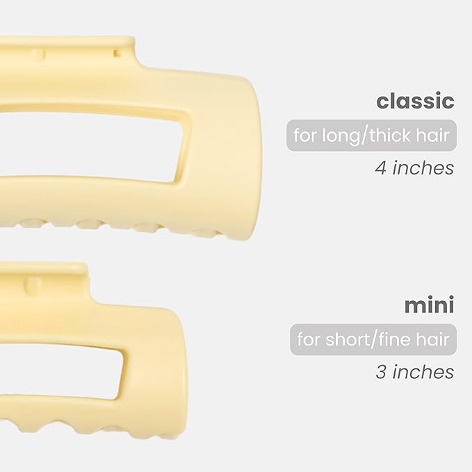 Mello Medium Hair Clip - Flexible Comfort Hair Claw for Women, Strong Hold for Thick & Thin Hair Styling, Durable Material, Matte Non-Slip Finish, Made in Korea, Patent Pending (Yellow, Medium)