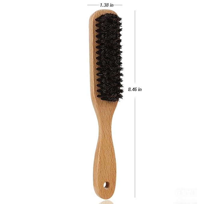 JsqFogey Men's Boar Bristle Hair Brush, Natural Wood Handle Grooming Brush for Daily Styling, Beard & Hair Detangling, Perfect for Pompadour & Slick Back Hairstyles