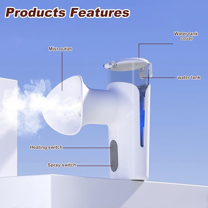 Eye Steam Sprayer, Mini Eye Mist Steam Sprayer, 3 Adjustable Temperature, Upgraded Portable Eye & Face Hydration Soother for Moisturizing & Cleaning