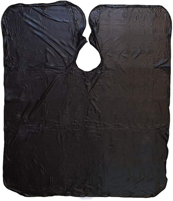 Betty Dain Jumbo Shampoo Cape, 45" W x 54" L, Waterproof and Stain-resistant Vinyl, Soft Nylon Neckband, Touch-and-close Fastener, Machine Washable, Black