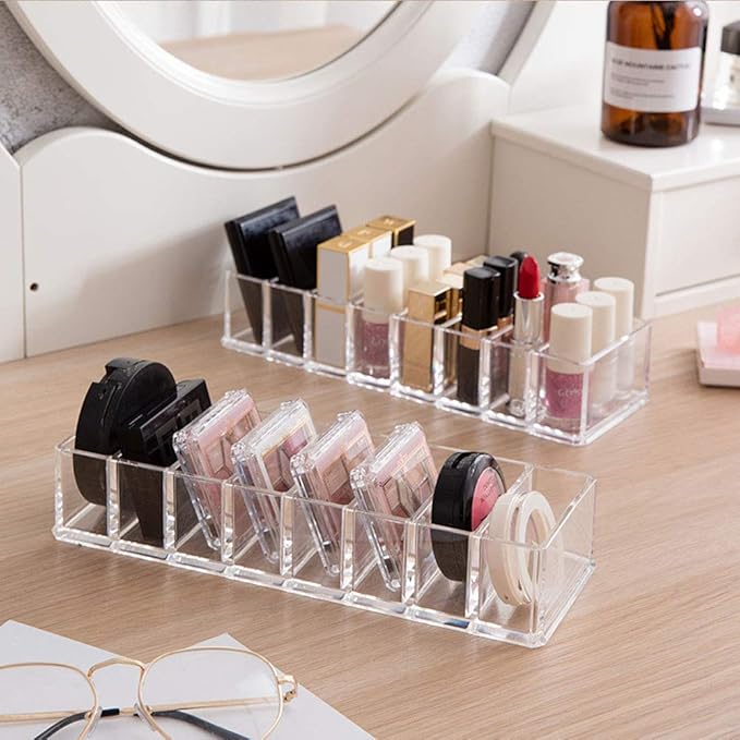 Weiai Clear Acrylic Compact Makeup Organizer Blush Eyeshadow Powder Vanity Holder