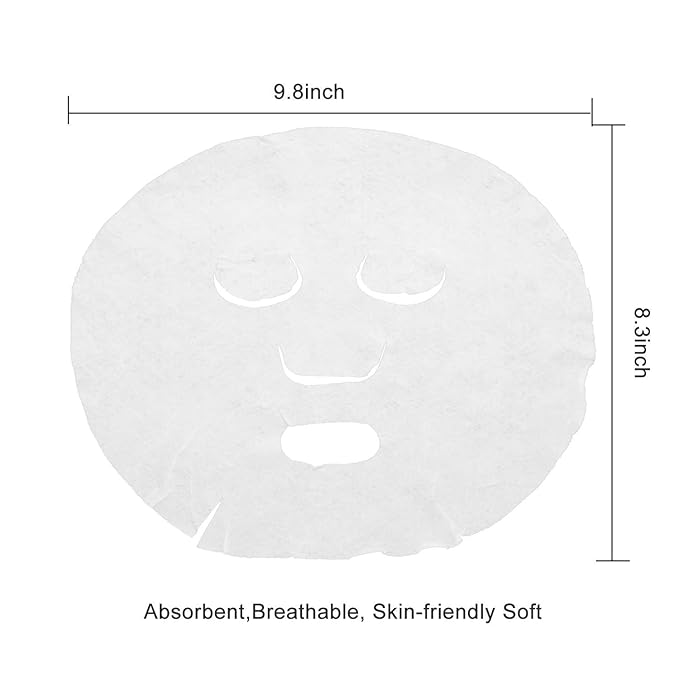 DIY Jeanssar 100 Pieces Compressed Disposable Facial Mask Sheet Home DIY Skin Care, Get 1x Mask Bowl for Free