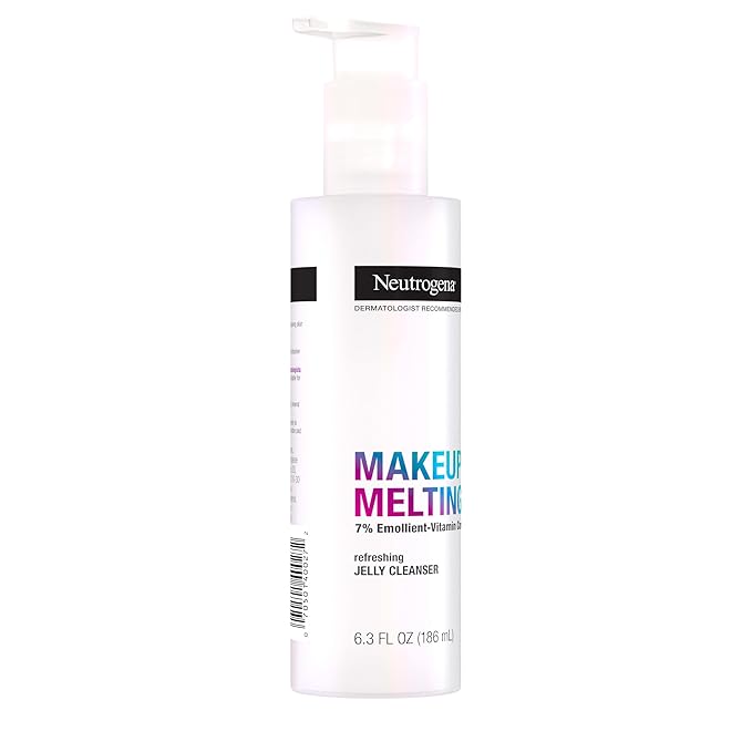 Neutrogena Makeup Melting Refreshing Jelly Cleanser, 7% Emollient-Vitamin Complex, Gentle Face & Eye Makeup Remover to Melt Stubborn Makeup, Cleanse & Condition Skin, Oil-Free, 6.3 fl. oz (Pack of 2)