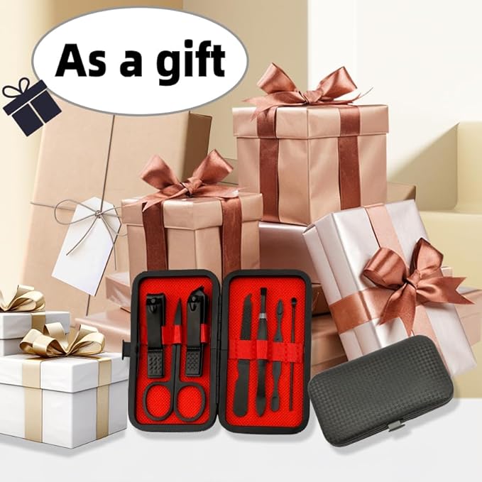 Easter Basket Stuffers for Teens Manicure Kit for Men Women Nail Clippers Pedicure Tools Kit Travel Nail File Toe Set Finger Grooming Kits Gifts Ideas Stocking Stuffers Kids Boys Girls Friends(Black)