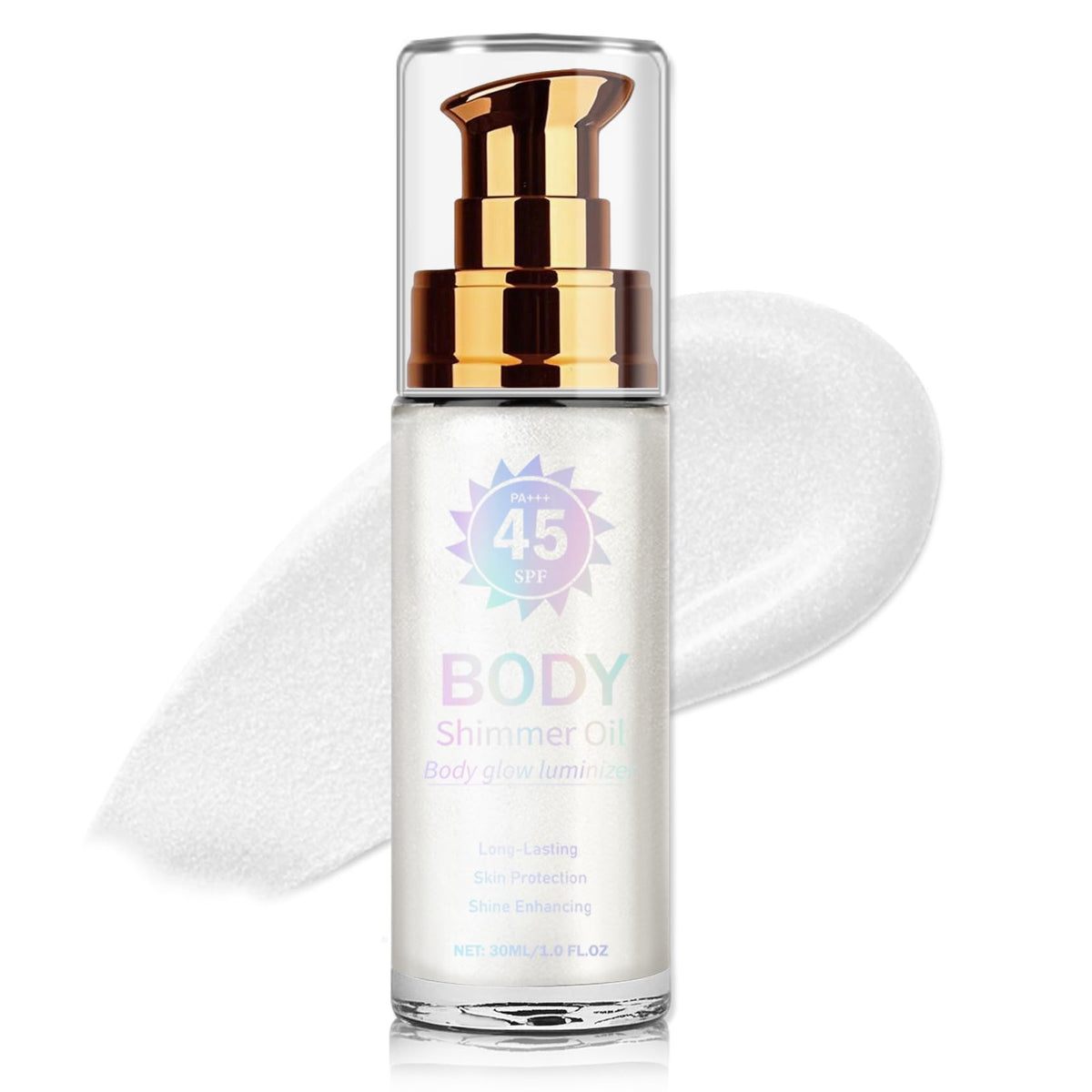 LZXLUKGIR Shimmer Body Oil,Glow Shimmer Sunscreen,3.72 fl oz,02 ROSE