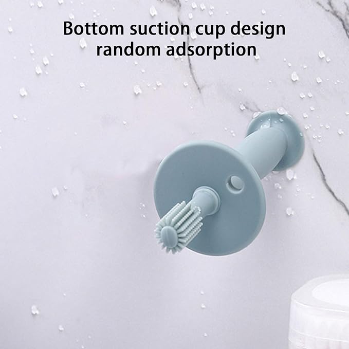 Infant Teether Toothbrush - 360° Baby Toothbrush with Suction Base, Soft Silicone Toddler Teething Toys, Pacifier Style Gum Massagers, Safe Chewable Care | for 6-12 Months Newborns Babies
