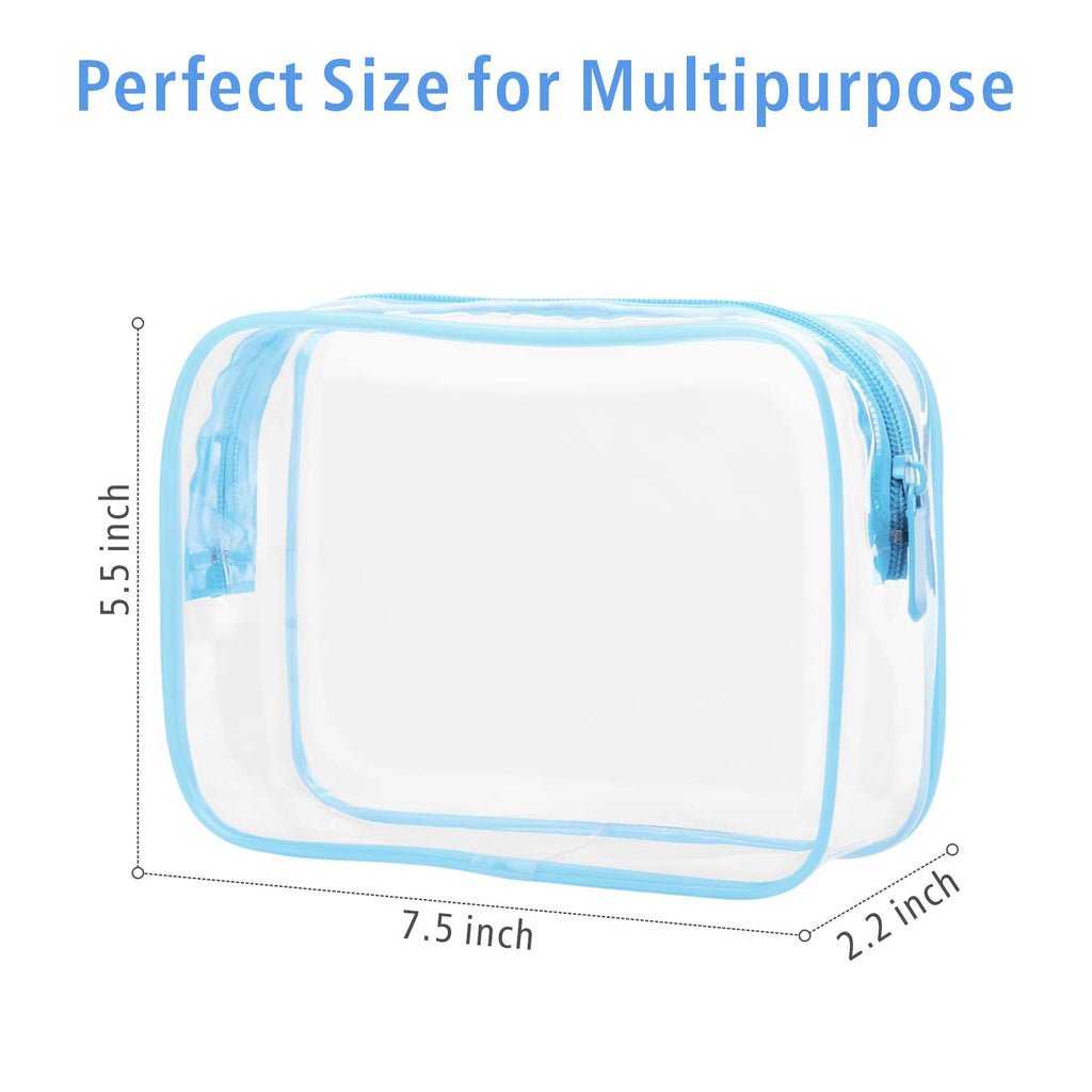 PACKISM TSA Approved Toiletry Bag - Clear Makeup Bag for Travel, Light Blue