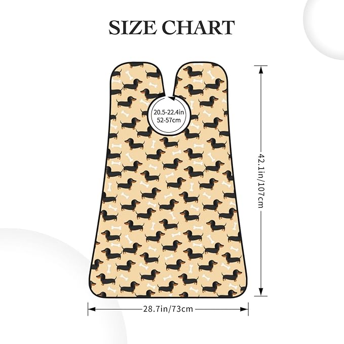 Waterproof Grooming Apron, Non-Stick Beard Bib with Suction Cups, for Wiener Dog Doxie Dachshund Weiner Dog Pet Dogs