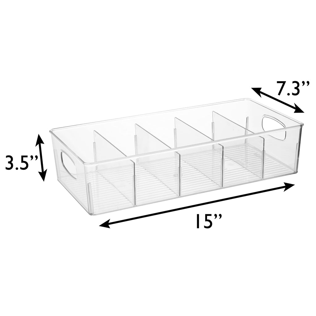 ClearSpace Pantry Storage Bins with Removable Dividers, XL, 4 Pack