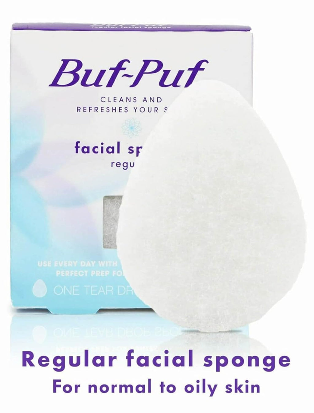 Buf-Puf Facial Sponge, Dermatologist Developed, Removes Deep Down Dirt & Makeup That Causes Breakouts and Blackheads, Reusable, Exfoliating, White, 3 Count