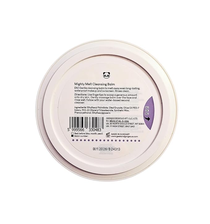 Geek & Gorgeous – Mighty Melt Cleansing Balm – Removes Waterproof Makeup & Sunscreen – Gentle for All Skin Types – 3.31 oz