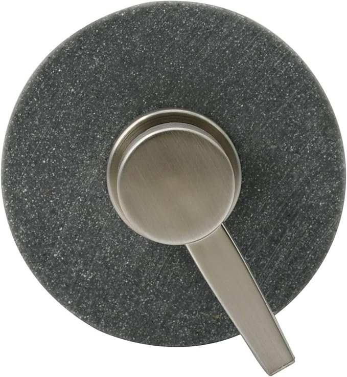 Indecor Home Resin Neutral Gray Sandstone Shampoo Engraved Bottle Refillable Pump Dispenser, Durable Waterproof Resin Construction for Bath, Shower - Gray Sandstone Satin Nickel Pump