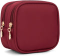 XIAOLER Small Makeup Pouch, Double Zipper Cosmetic Bag, Travel Makeup Bag, Cute Makeup Bag for Purse, Mini Toiletry Bag (red)