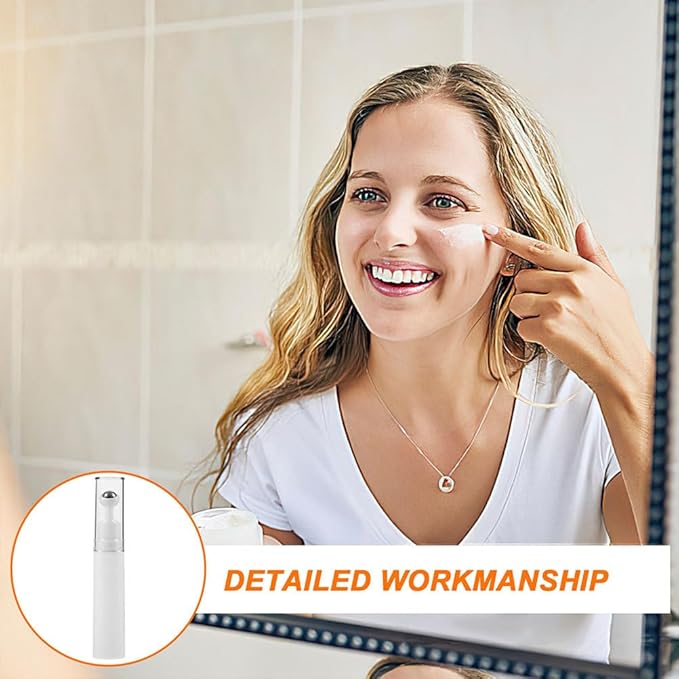 TOVINANNA Eye Cream Container Roller Bottle, 2pcs 15ml Empty Roll On Bottles Travel Essential Oil Roller Bottles Refillable Cream Bottle Eye Cream Applicator Roller Cosmetic Dispenser for Women