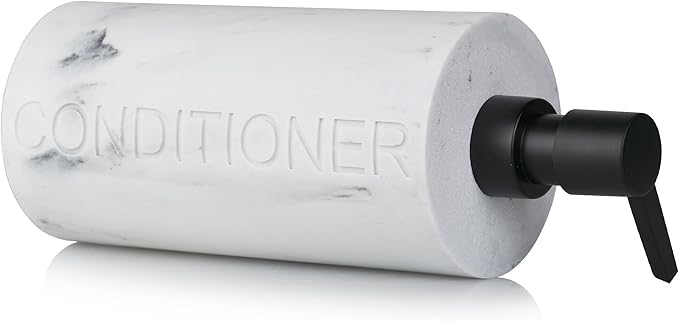 Indecor Home Conditioner Dispenser Luxurious Refillable Pump Bottle with Embossed Text, Durable Construction for Bathroom and Kitchen