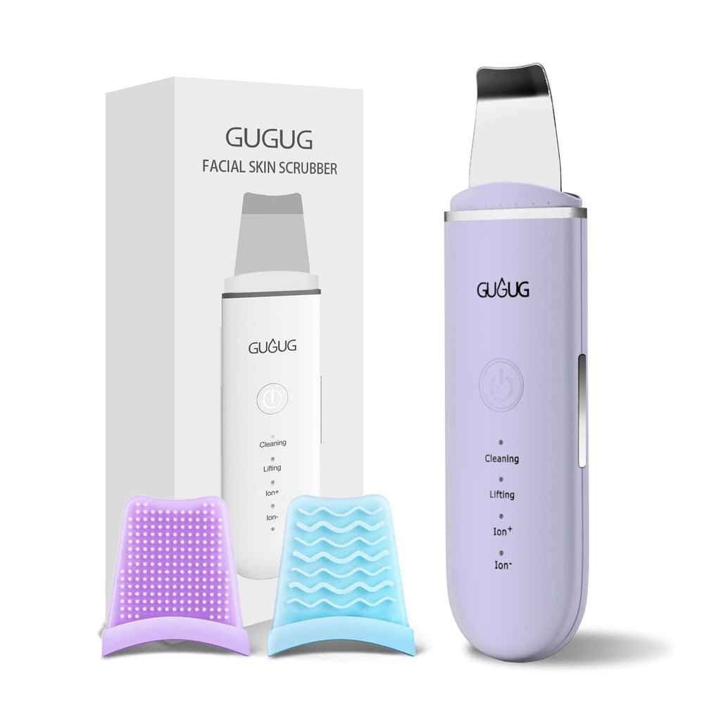 GUGUG Skin Scrubber Spatula Pore Cleaner Blackhead Remover, 4 Modes, Purple