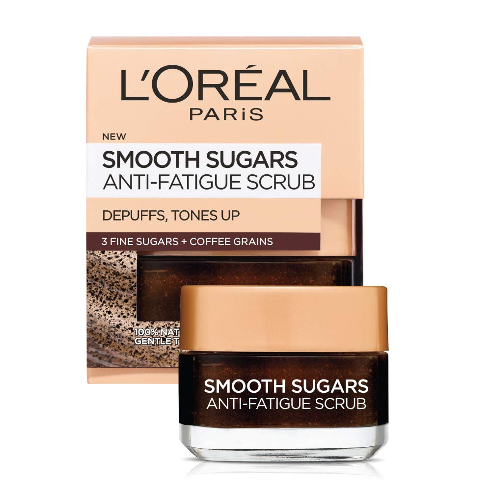 L'oreal Paris Skin Care Pure Sugar Face Scrub With Kona Coffee To Instantly Resurface & Energize for Soft Glowing Skin, 1.7 Ounce