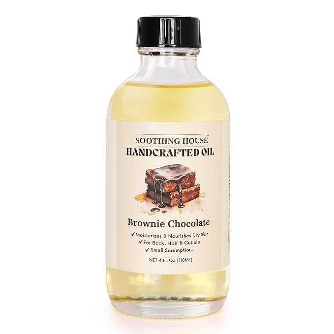 Soothing House Brownie Chocolate Body Oil - Moisturizing Sweet Body Oil for Soft, Glowing, Radiant Skin (4 fl oz)