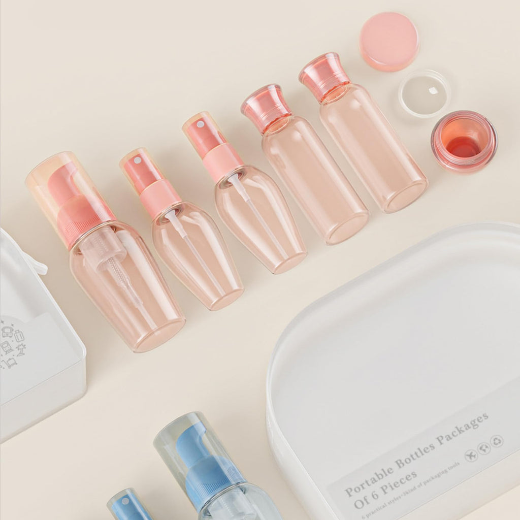 cirea Travel Bottles Set - TSA Approved Leak Proof Squeezable Containers for Toiletries, Conditioner, Shampoo, Lotion & Body Wash Accessories (Upgraded-pink)