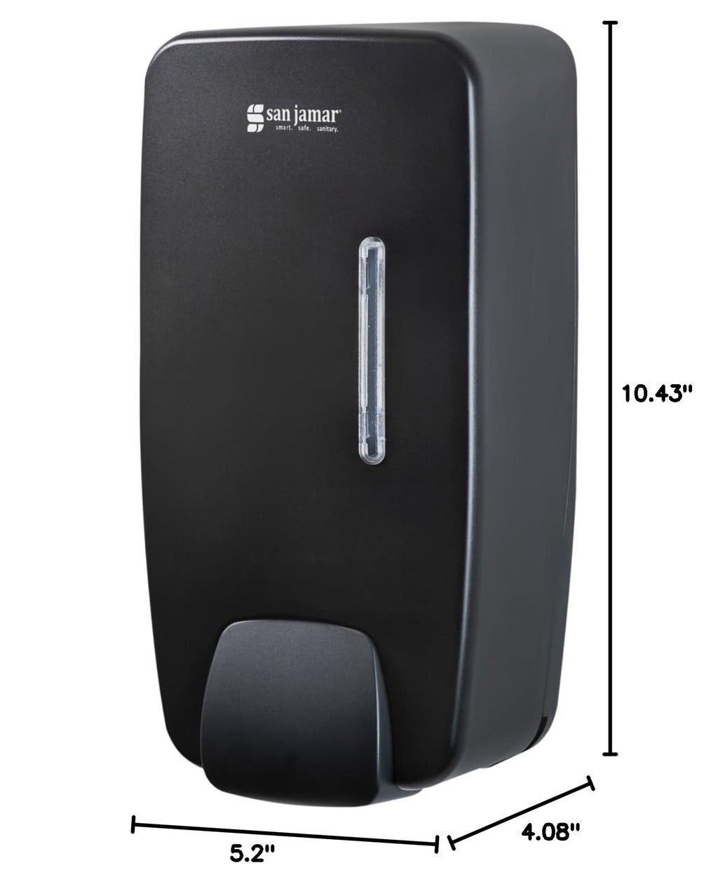 San Jamar Timeless Manual Foam Soap Dispenser, Black, Universal Bulk Soap Compatible, Wall Mount, with Viewing Window