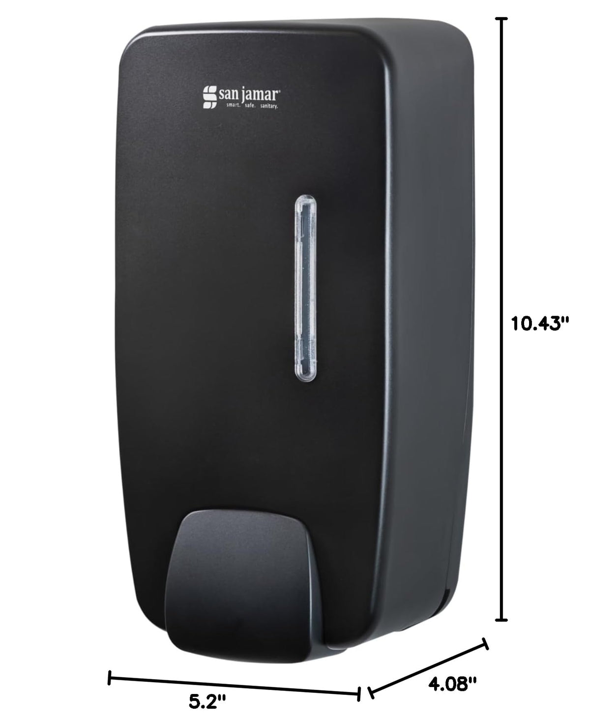 San Jamar Timeless Manual Foam Soap Dispenser, Black, Universal Bulk Soap Compatible, Wall Mount, with Viewing Window