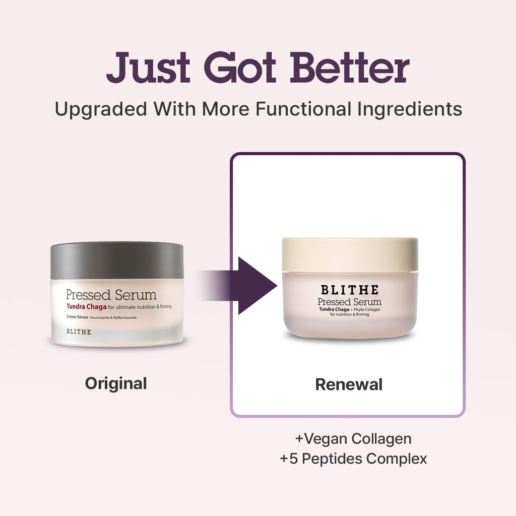 BLITHE Pressed Serum Tundra Chaga | Korean Moisturizer | Anti Aging & Skin Tightening Cream for Face | Night Cream For Woman Anti Aging, 0.91 fl oz