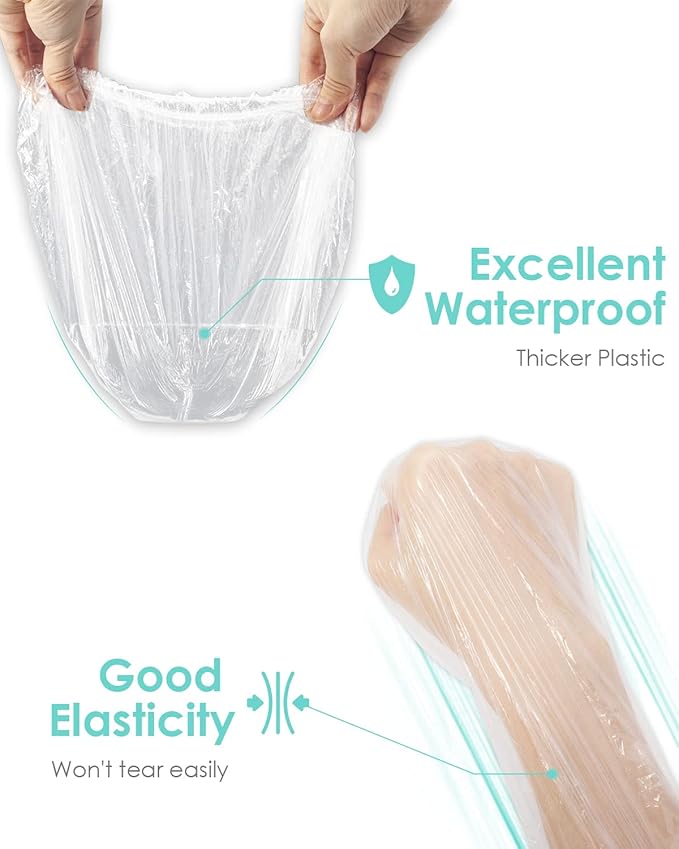 Auban Disposable Shower Caps 80PCS Extra Large 23.6" Plastic Clear Hair Cap
