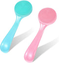 2 Pack Silicone Facial Cleansing Brush, Manual Scrubber for Removing Blackheads, Whiteheads, Skin Friendly Cleansing Soft Brush Exfoliating Massaging Brushes for Men and Women (Blue, Pink)
