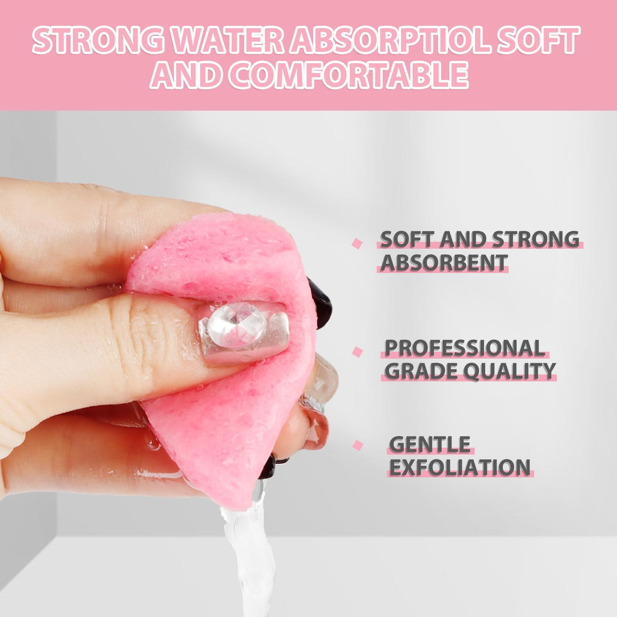 60-Count Compressed Facial Sponges With Container, Heart Shape Face Sponge, 100% Natural Pads for Cleansing, Massage, Pore Exfoliating Mask, Makeup Removal (Pink)