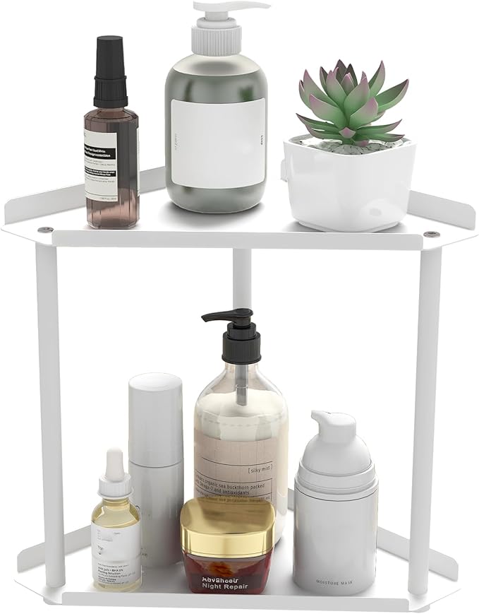 Jesginboo 3 Tier Bathroom Counter Organizer, Vanity Organizer Corner Shelf