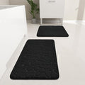 YIHOUSE Bathroom Rugs Mat Set, Memory Foam Bath Mat 2 Piece Black