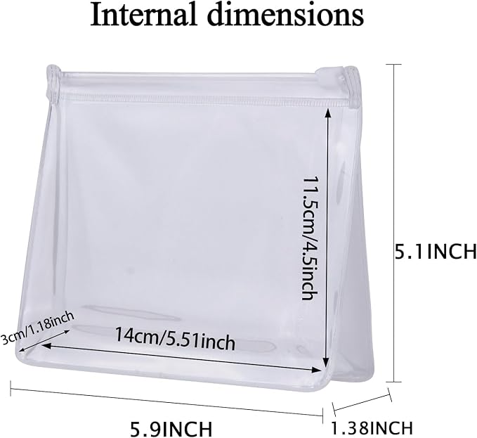 Arroyner 20 PCS Mini Clear Makeup Bag Small Clear Plastic Cosmetic Bags with Zipper Travel Toiletry Makeup Bag