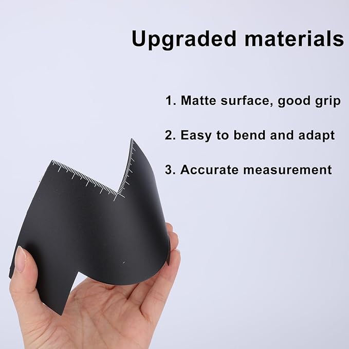 Barber Enhancement Card with Measurement Indicator, W Shape Hairline Shaping Tool Reusable Color Spray Edge Hair Liner Card Black Beard Guide Template for Men Barber Styling Accessories