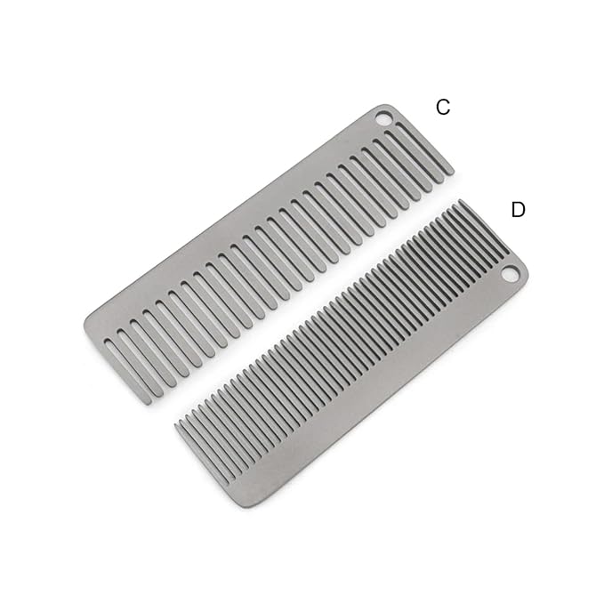Pure Titanium Hair Comb for Men and Women - Fine Tooth Comb for Curls, Anti-Static Brush with Satin Finish, Compact Pocket Grooming Brush for Travel and Daily Carry
