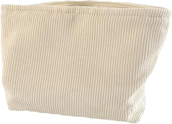 SxoSyo Corduroy Makeup Bags, Cosmetic Pouch for Purse, White