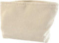 SxoSyo Corduroy Makeup Bags, Cosmetic Pouch for Purse, White