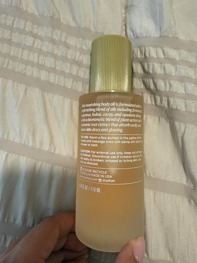 Saltair Body Oil – Silky After Shower and Bath Dry Oil for Women and Men – Non-Greasy, Well-Absorbing Moisturizer for Hydrating Dry Skin – Golden Hour Scent, 4oz