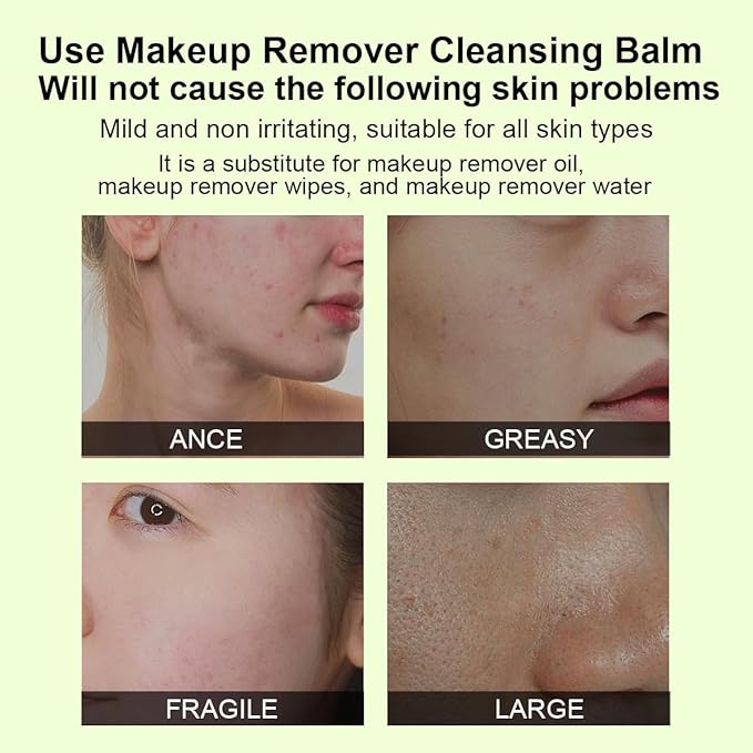 GANBADEI Makeup Cleaning Balm, Cleansing Balm Makeup Remover, Deep Cleaning, Makeup Cleansing Balm for Waterproof Eye Face Lip Makeup, Makeup Melting Cleansing Balm 100g