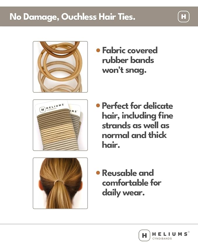 Cyndibands Elastic Hair Ties - Ginger Redhead - 24 Count, 4mm x 1.75 Inch Diameter Ponytail Holders