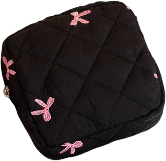 Storage Bags，Butterfly Knot Sanitary Pad Storage Organiser Portable Feminine Hygiene Holder Tampon Organiser for Travel and Daily Use