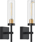 Wireless Wall Sconces with Remote Control, Battery Operated Wall Sconce Set of 2, Black & Gold Rechargeable Dimmable Wall Light for Bedroom Living room Bathroom Hallway Entryway Stairwell, 3000K