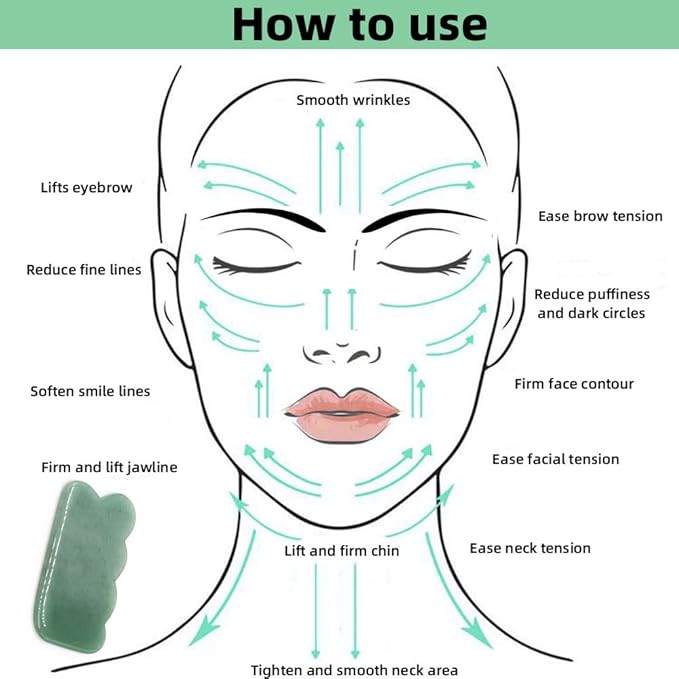 TOP SEWING Gua Sha Facial Tool Natural Jade Stone Massage Board Tools for SPA Acupuncture Therapy Trigger Point Treatment, Gua Sha Scraping