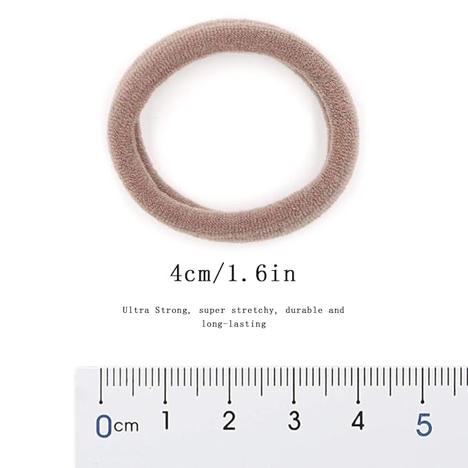HOYOLS Hair Ties for Thick Heavy Hair, Seamless Ponytail Holders 100 pcs