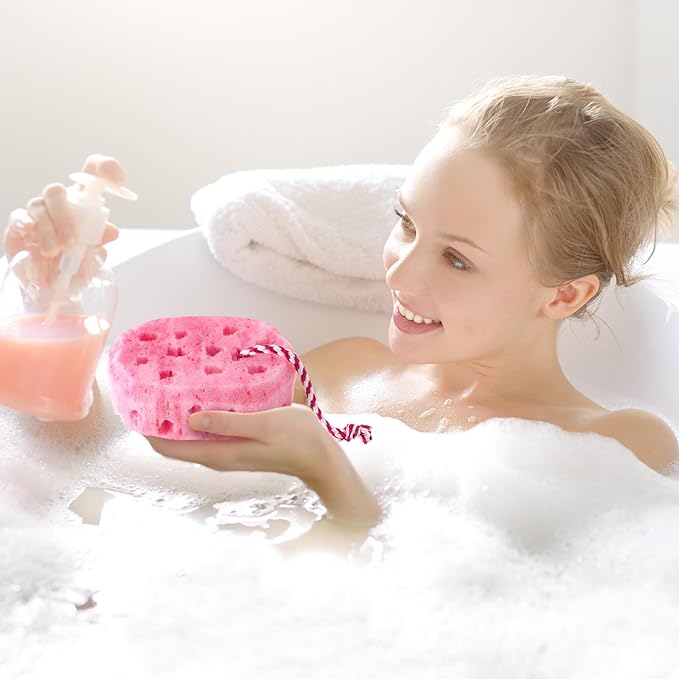 Boao 8 Pcs Bath Sponge for Women Men, Soft Shower Sponge Body Wash Scrubber Gentle Cleaning Loofahs for Shower (Purple, Pink, Blue, Green,Camouflage)