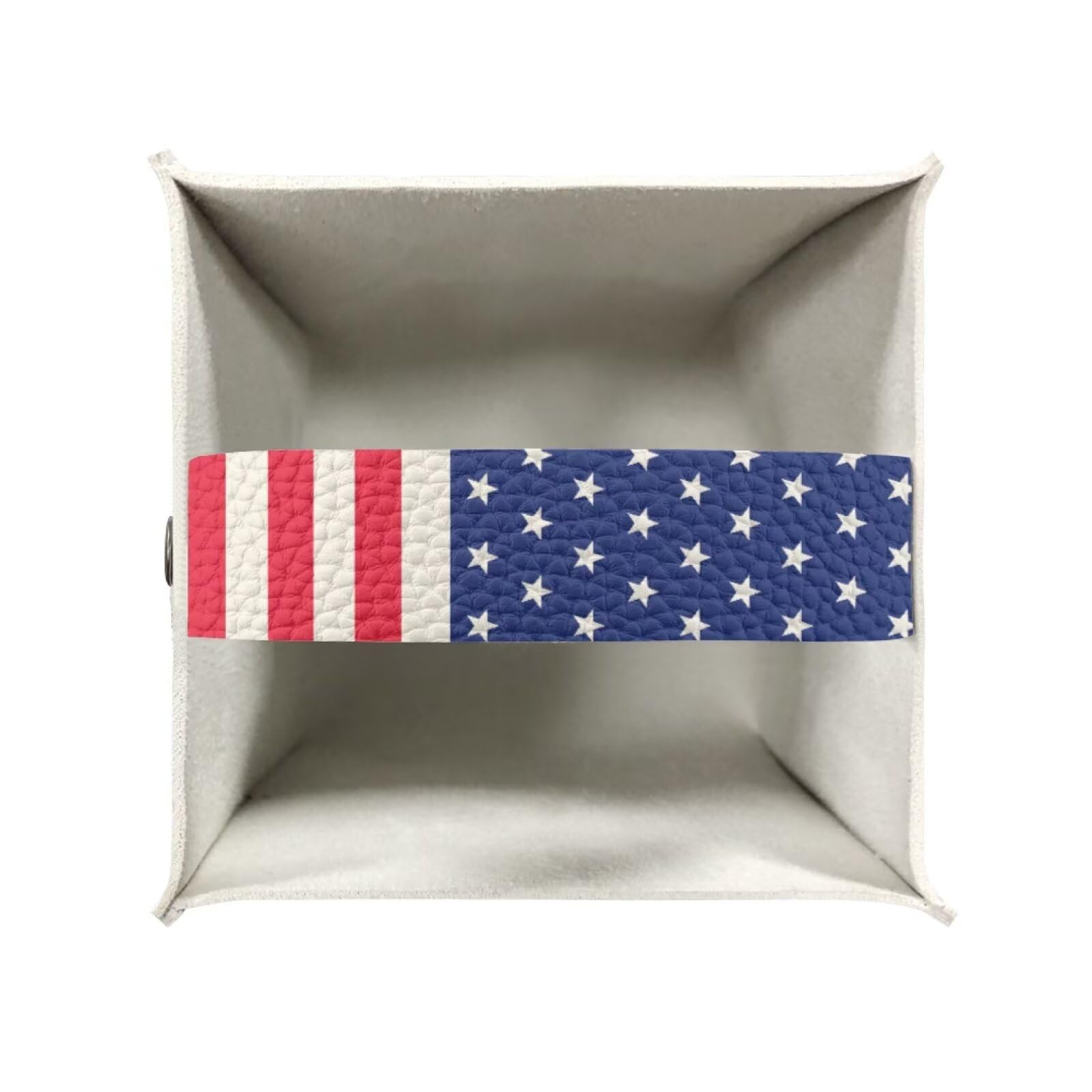 Pzuqiu American Flag Tissue Box Holder Stylish Leather Square Tissue Box Cover with Top Handle Waterproof Napkin Case Holder Home Office Bathroom Decor