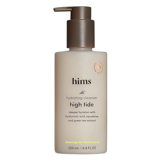 hims High Tide Hydrating Daily Cleanser - With Hyaluronic Acid & Squalane - Moisturizing, Non-Stripping Facial Cleanser - Gentle, pH Balanced, Sulfate-Free - 6.8 Fl Oz