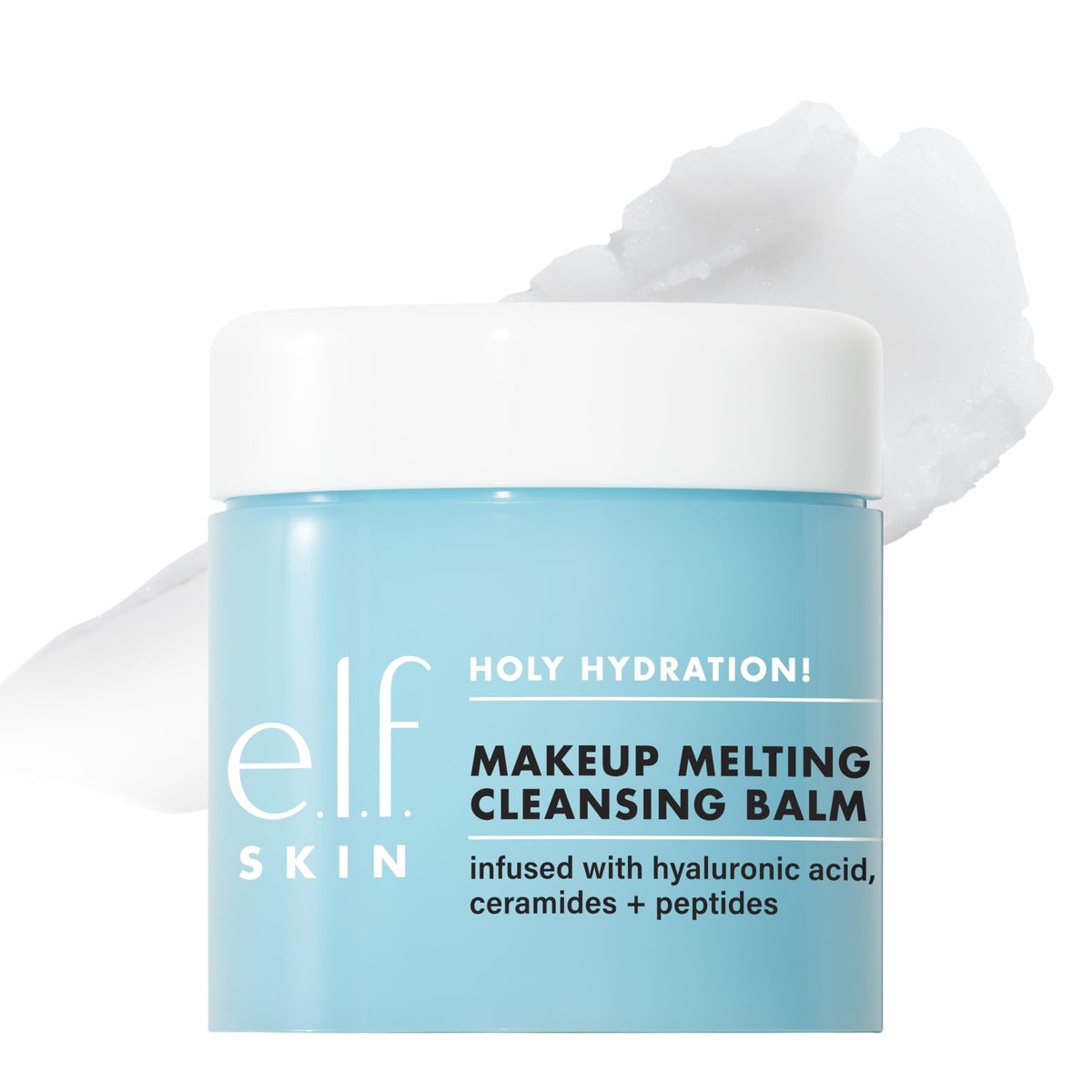 e.l.f. SKIN Mini Holy Hydration! Makeup Melting Cleansing Balm, Face Cleanser & Makeup Remover, Infused with Hyaluronic Acid to Hydrate Skin, 0.45 Oz